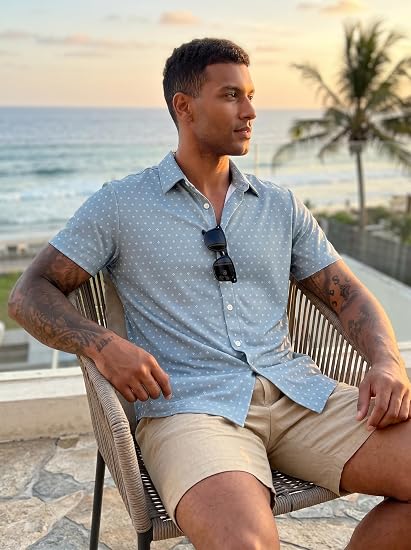 Wrinkle Resistant All Over Print Button Down Shirt